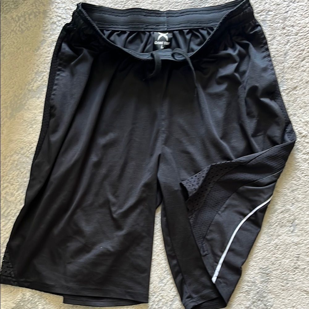 Champion Black Performance Shorts with White Trim